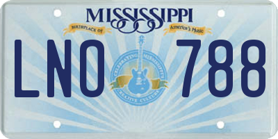 MS license plate LNO788