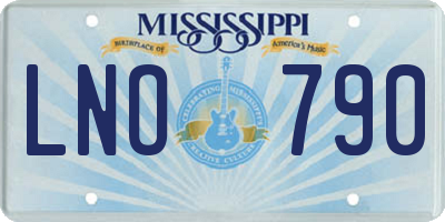 MS license plate LNO790