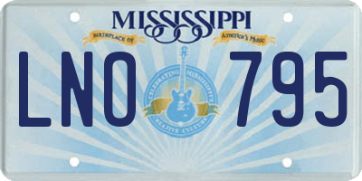 MS license plate LNO795