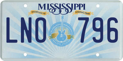 MS license plate LNO796
