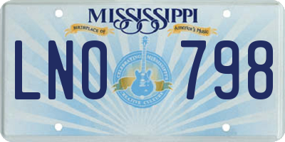 MS license plate LNO798