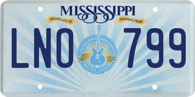 MS license plate LNO799