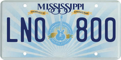 MS license plate LNO800