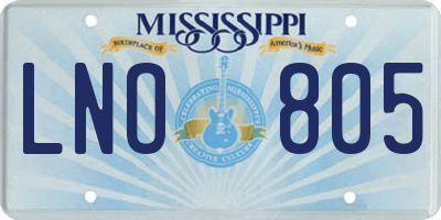 MS license plate LNO805