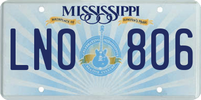 MS license plate LNO806