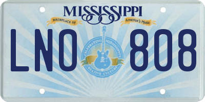 MS license plate LNO808