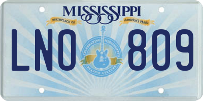 MS license plate LNO809