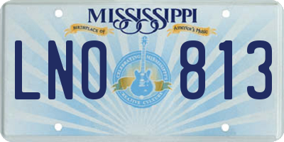 MS license plate LNO813