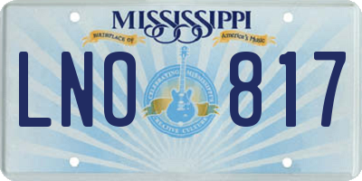 MS license plate LNO817