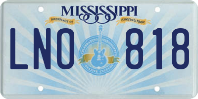 MS license plate LNO818