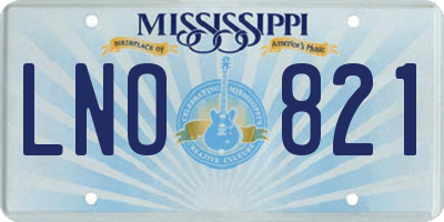 MS license plate LNO821
