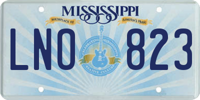 MS license plate LNO823
