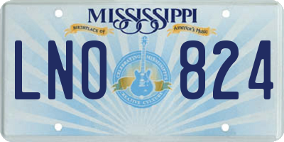 MS license plate LNO824