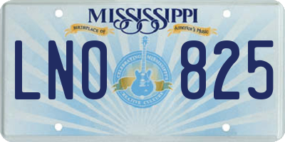 MS license plate LNO825