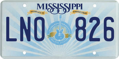 MS license plate LNO826