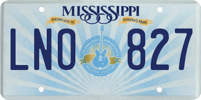 MS license plate LNO827