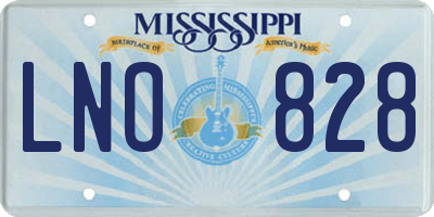 MS license plate LNO828