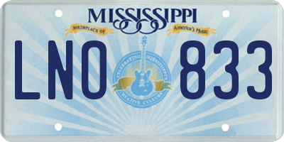 MS license plate LNO833