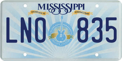 MS license plate LNO835