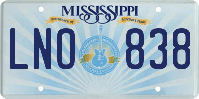 MS license plate LNO838