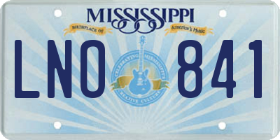 MS license plate LNO841