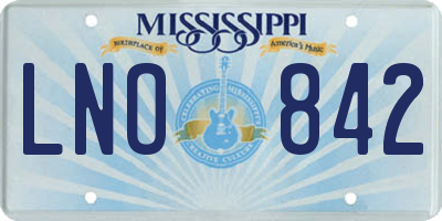 MS license plate LNO842