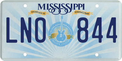 MS license plate LNO844