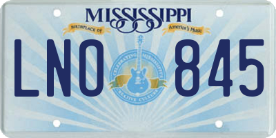 MS license plate LNO845