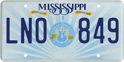 MS license plate LNO849