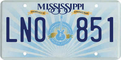 MS license plate LNO851