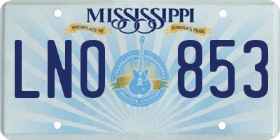 MS license plate LNO853