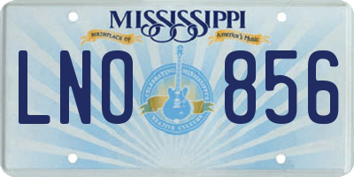 MS license plate LNO856