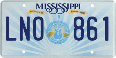 MS license plate LNO861