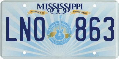 MS license plate LNO863