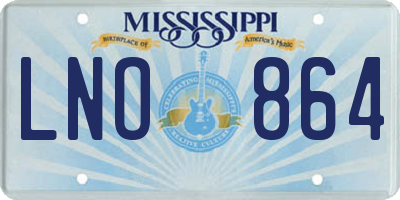 MS license plate LNO864