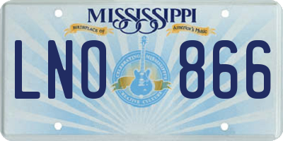 MS license plate LNO866