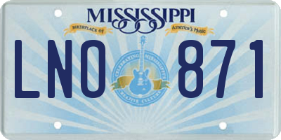 MS license plate LNO871