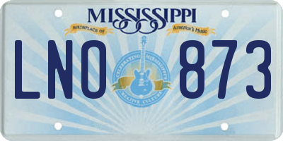MS license plate LNO873