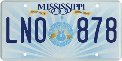 MS license plate LNO878