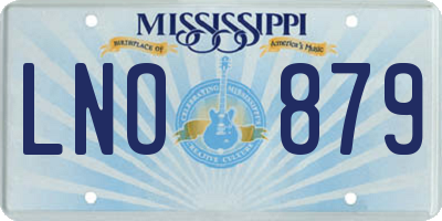 MS license plate LNO879