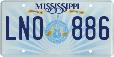 MS license plate LNO886
