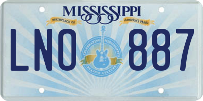 MS license plate LNO887