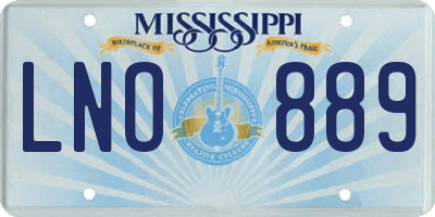 MS license plate LNO889