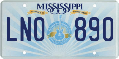 MS license plate LNO890