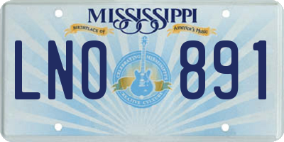MS license plate LNO891