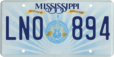 MS license plate LNO894