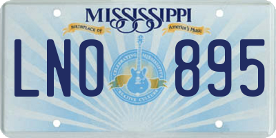 MS license plate LNO895