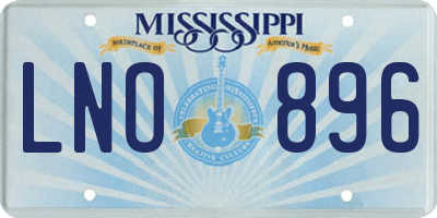 MS license plate LNO896