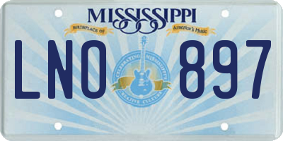 MS license plate LNO897
