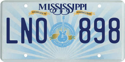 MS license plate LNO898